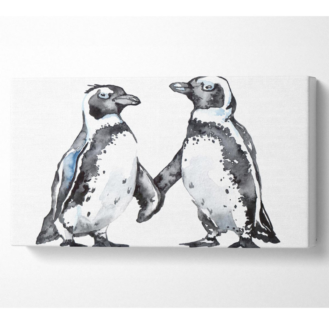 Zwei Pinguine schütteln sich - Druck