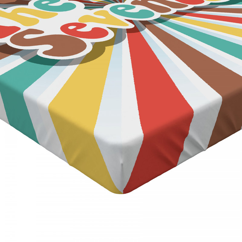 70s Party Striped Microfiber Fitted Sheet, Full Fitted Sheet