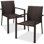 Chaises en osier Ebern Designs, meubles de salle à manger d'extérieur empilables avec accoudoirs
