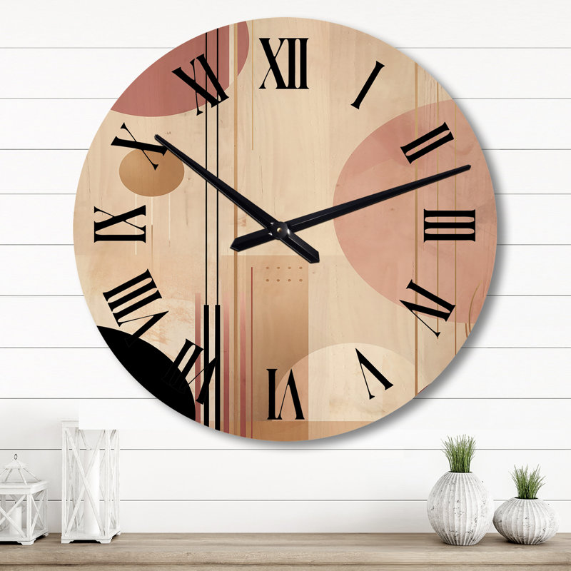 Horloge murale en bois massif Rosely, Grand