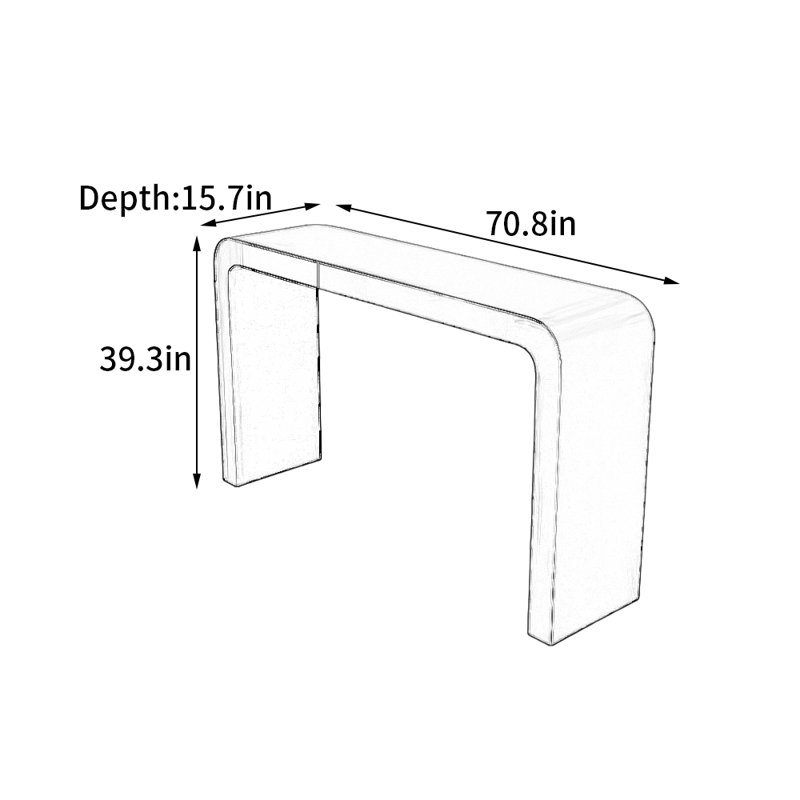 Table de bar en cuir italien, 39.3"H x 70.8"L x 15.7"W