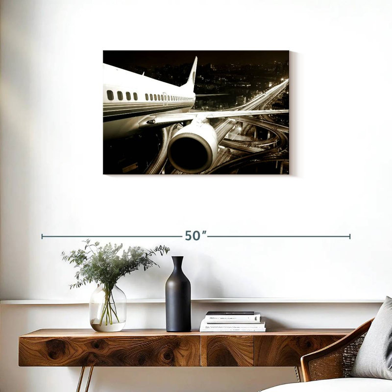 Mehar Airplane At Night, 20" H x 30" W