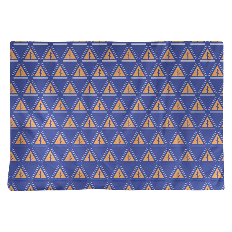 Récapitulatif de coton 18" classique à arbre minimaliste Barbra, Bleu / Orange, Polyester