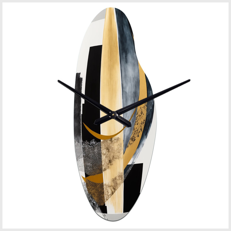 Glam Art Deco Abstract I - horloge murale asymétrique abstraite, Grand