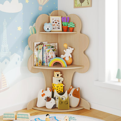 Children Tree Bookcase -Fern Green/Crafted Natural