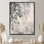 «Black Tree Blooms In A Chinese Ink Landscape», reproduction d'art sur toile, art asiatique noir