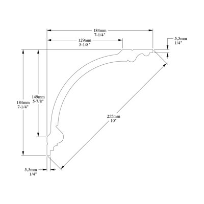10 in x 7-1/4 in x 78-3/4 in Primed White High Density Polyurethane Crown Moulding