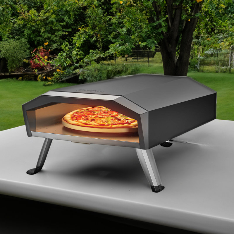 Four à pizza au gaz naturel autoportant en noir