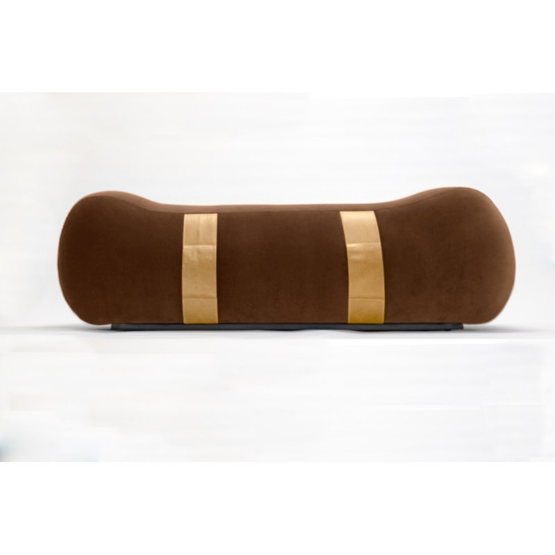 Milo Velvet Upholstered Bench, Terra Cotta/Umber