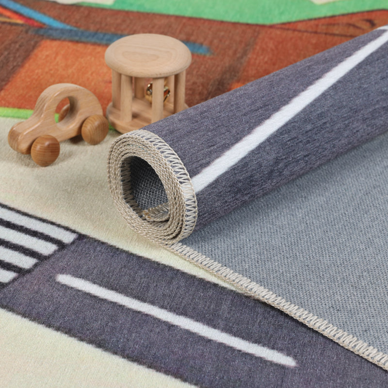 Polson City Cruising 100% Nylon Non-Slip Kids Playroom Decor Washable Indoor Runner or Area Rug, Rectangle 8' x 10'