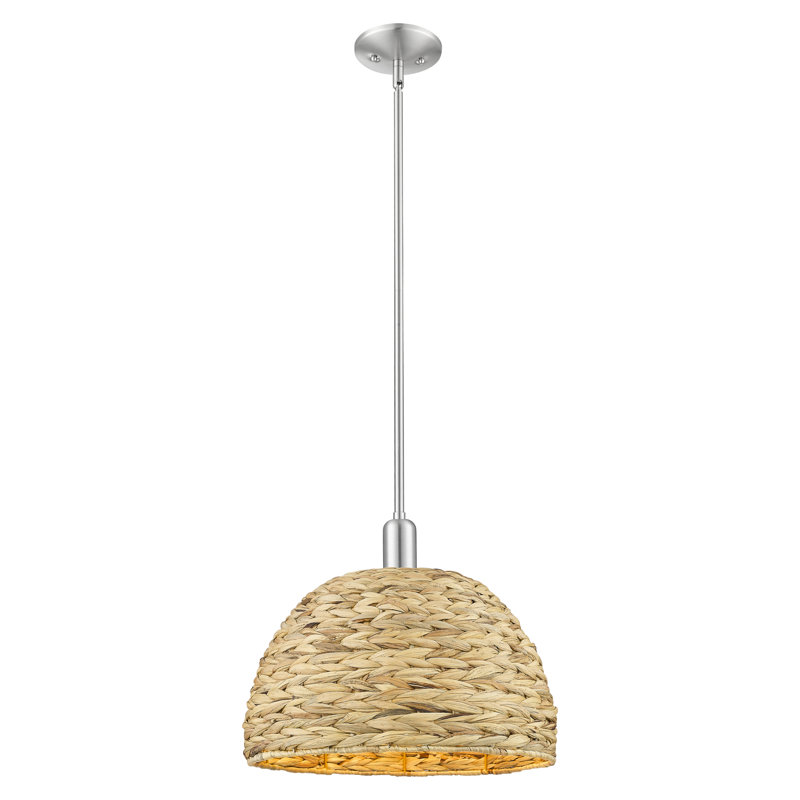 Arcadia - Alyxandrea - 1 Light 16" Stem Hung Mini Pendant, 13.63" H x 15.75" W x 15.75" D, Brushed Satin Nickel