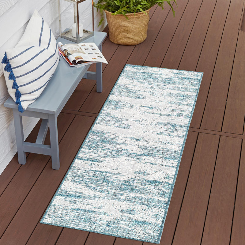 Tapis extérieur bleu iris, Tapis de couloir 2 pi 11 po x 10 pi