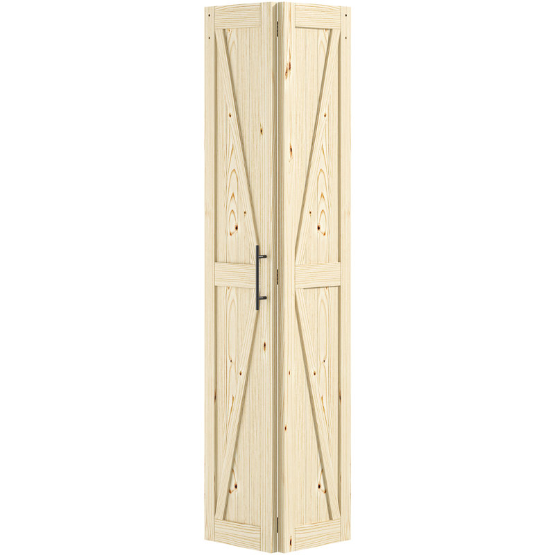  Porte de grange à panneaux en bois massif RoomTec sans trousses d'installation, Jaune, 30 po x 84 po