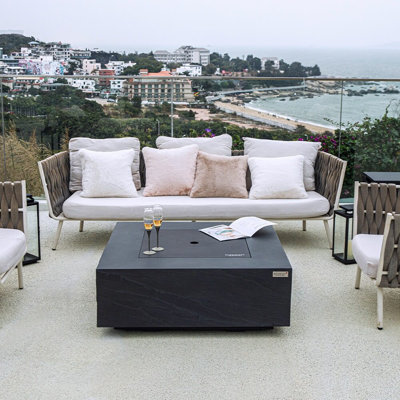 Square Concrete Smokeless Fire Pit Table