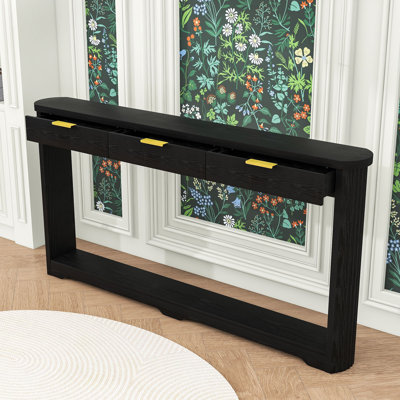 Console moderne en bois avec arche incurvée et tiroirs