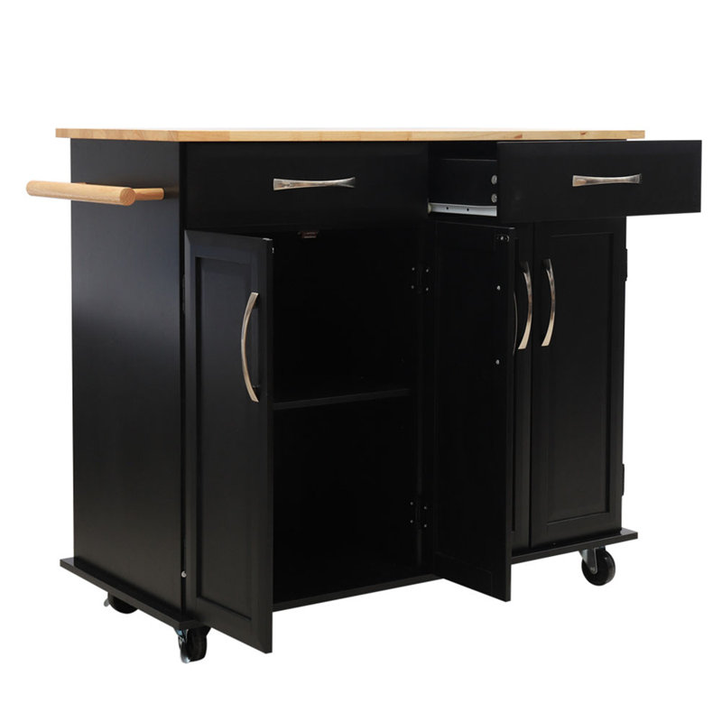 Stanford Kitchen Island, Black
