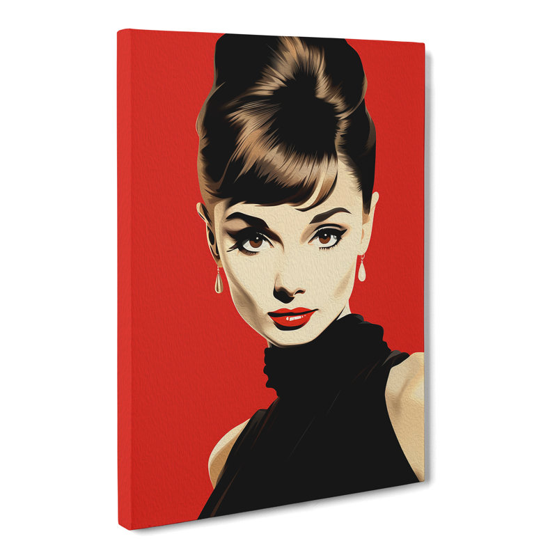 Audrey Hepburn Minimalism - Wrapped Canvas, 76cm H x 50cm W x 3cm D