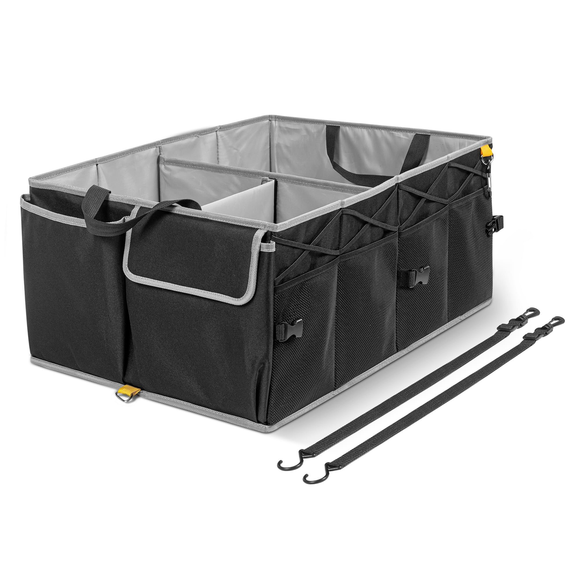 Organisateur Coffre Voiture Pliable 55L - 3 Compartiments, Velcro