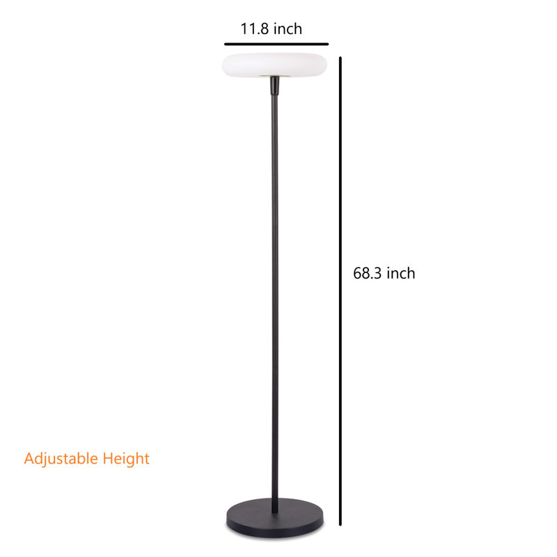 Lampe sur pied d'extérieur à DEL 68 po à énergie solaire intégrée