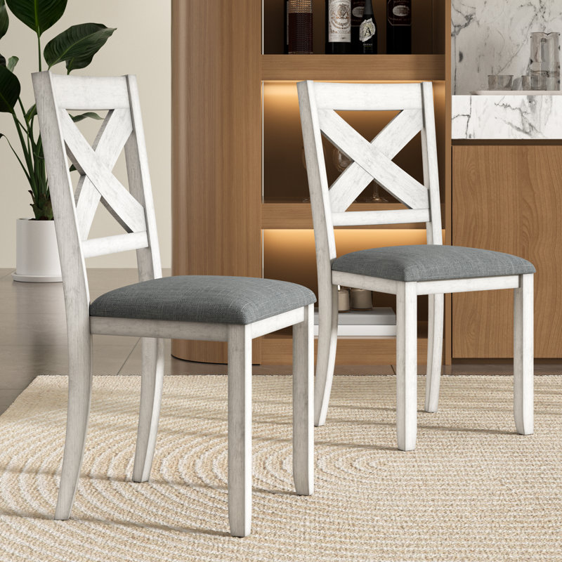 Duckworth Solid Wood Upholstered Dining Chairs, 2