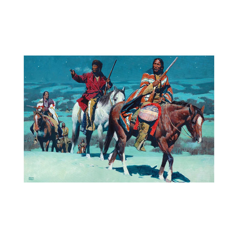Wolf Moon Rising by David Mann - Wrapped Canvas Painting, 45.72cm H x 66.04cm W x 1.91cm D