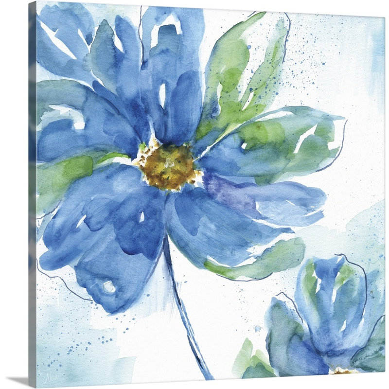 «Rendered in Blue I», reproduction d'art sur toile, Toile tendue, H 16 po x l 16 po x P 1,25 po