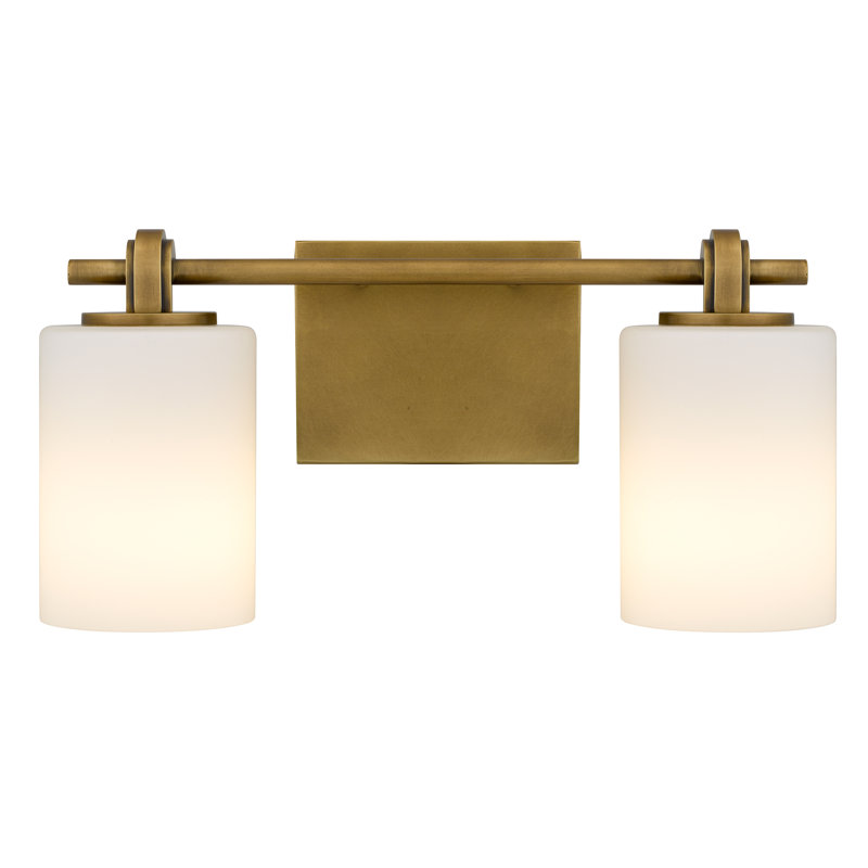 Morris 2-Light Weathered Brass Vanity Light, 7.5" H x 15" W x 6" D, 2 Lights