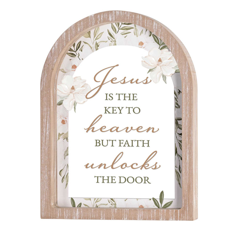 Cadre encadré «Jesus Is The Key» blanc 11 x 15
