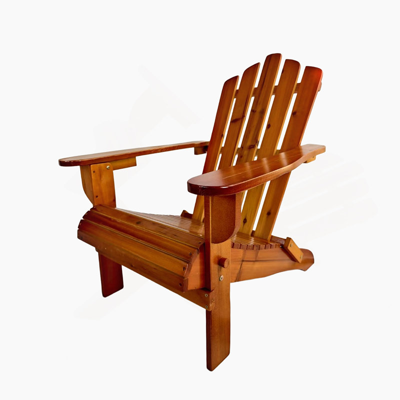 Chaise Adirondack pliante en chêne pour une utilisation intérieure et extérieure, confortable et robuste avec siège et accoudoirs larges