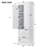 70" White Freestanding Storage Cabinet With 3 Drawers For Bathroom/office