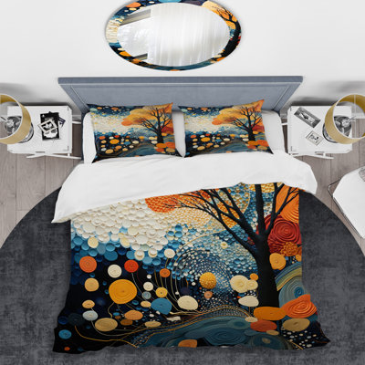 Colorful Mid Century Dynamic Duality V - Abstract Midcentury Duvet Cover Set - Microfiber Polyester