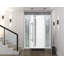 Porte avant en acier pré-suspendue à l'avant / deux en émail blanc 1713/2 fenêtres extérieures latérales noires / inserts en acier inoxydable simples peints modernes - l 14 + 36 + 14 po x H 80 po - À gauche-111445207-111445214-111445213