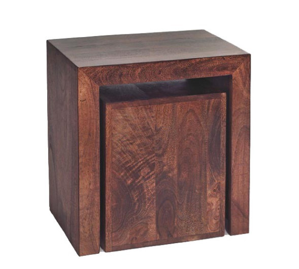 Eitai Solid Wood Sled Nesting Tables