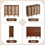 Armoire de rangement décorative 4 portes avec tablettes réglables, portes à panneau cannelé, style Mid-Century moderne