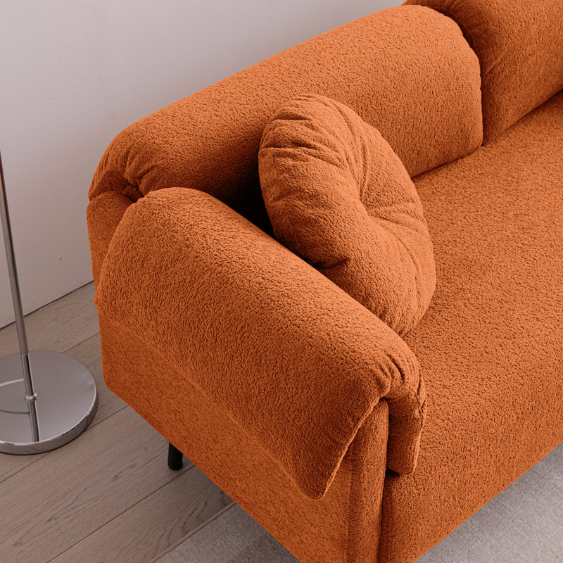 Fashion 68.5" Lamb Wool With Construction For Small Bedrooms Fashionable Luxury Faux And Frame