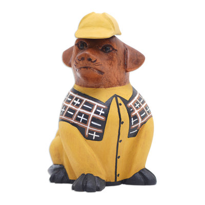  Handmade Detective Dachshund Wood Figurine