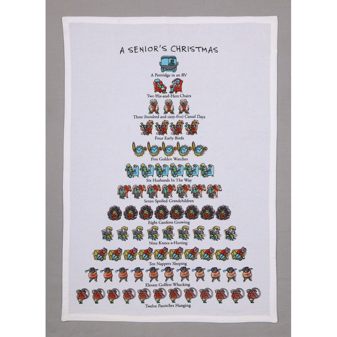 A Senior's Christmas Cotton Flour Sack Kitchen Towel The Holiday Aisle®