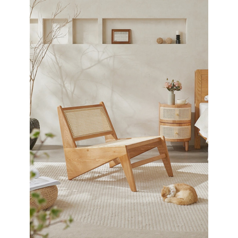 Dexheart Upholstered Slipper Chair, Nature
