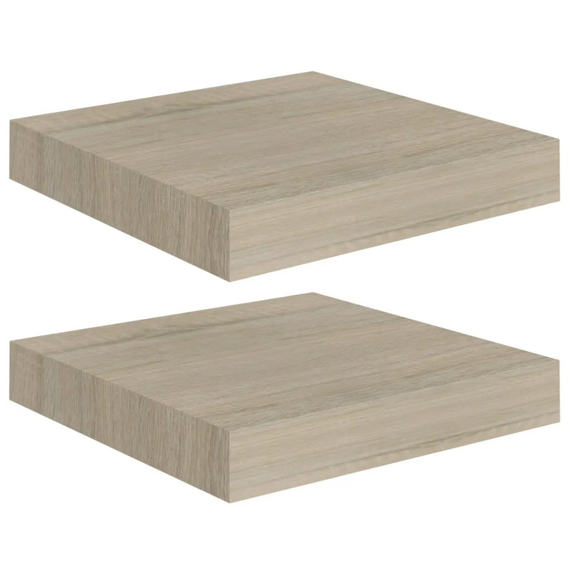 Arson 2 Piece Floating Shelf, Oak, 3.8cm H x 23.5cm W x 23cm D
