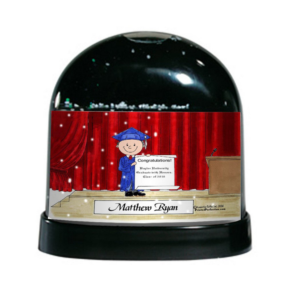 Friendly Folks Cartoon Caricature Male Graduation Snow Globe The Holiday Aisle® 