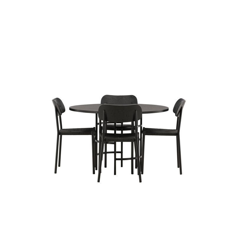 Mordenhill 4 - Person Dining Set, Black