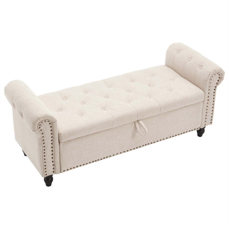 Banc rembourré polyvalent avec rangement spacieux pour toute pièce, Chameau