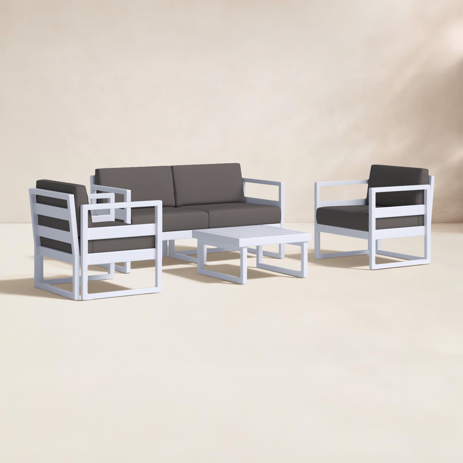 Lane 4-Person Patio Seating Group, Charcoal, Silver/Gray