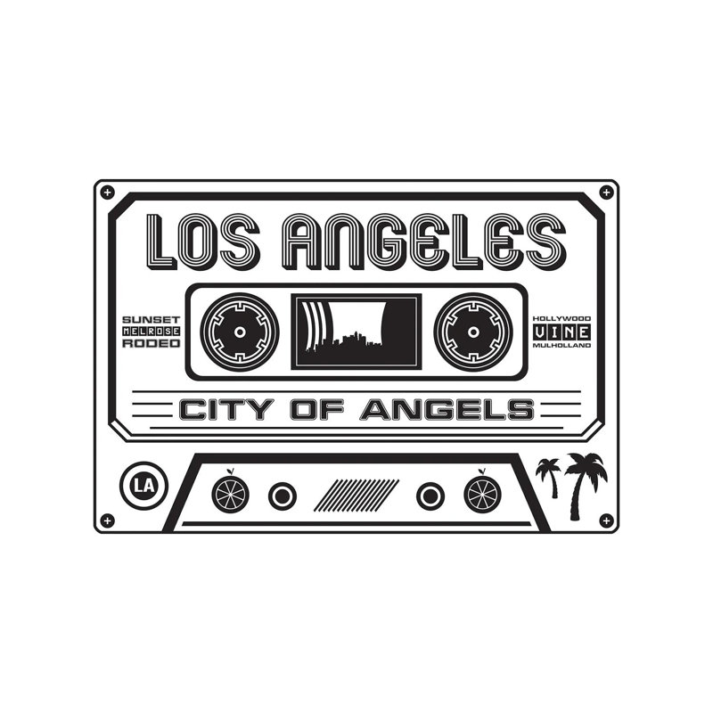 Los Angeles Cassette - Light Background by Benton Park Prints - Wrapped Canvas Gallery-Wrapped Canvas Giclée