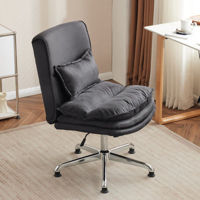 Chaise de bureau rembourrée sans accoudoirs sans roulettes