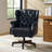 Heeg Genuine Leather Swivel And Rocking Office Chair With Solid Wood Base-108582112
