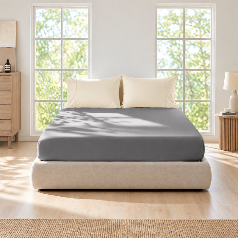 Bedroom Collection Standard Fitted Sheet, Super King, Grey