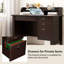 Bureau d'ordinateur rétro avec tablettes de rangement et 4 tiroirs-951250353