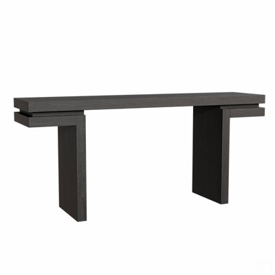 66" Extra Wide Real Wood Veneered Console Table, Minimalist Sofa Table Behind Couch