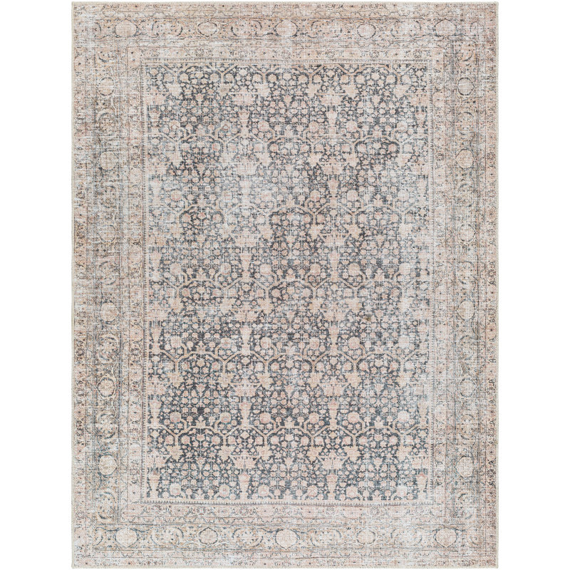 Kitzmiller Warm Grey Machine Washable Area Rug, Runner 2'7" x 7'10"